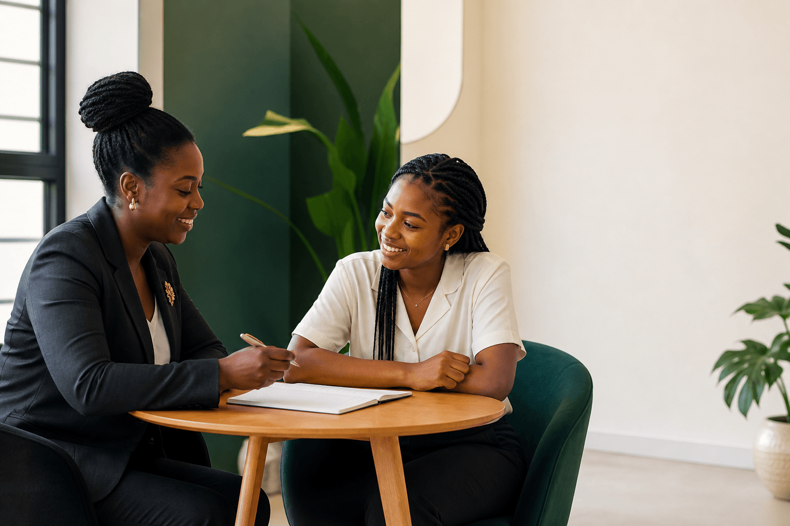 A people manager supporting an employee in a growth conversation